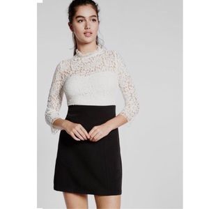 Express Color Block White and Black Dress